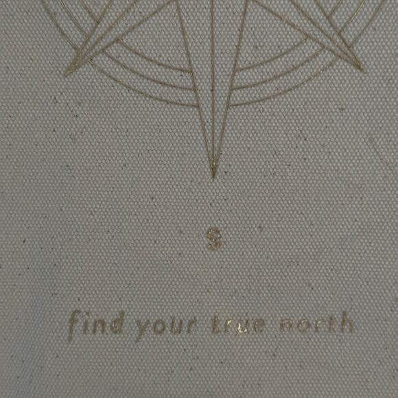 Fringe small canvas tote bag with gold North Star design NWOT - Picture 7 of 12